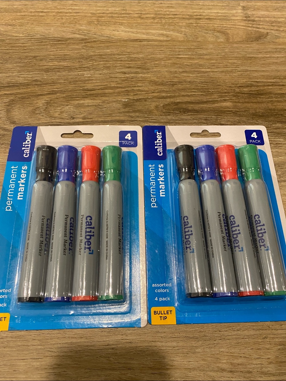 Black, Blue, Red, Green Permanent Markers - 4 Pack x 2